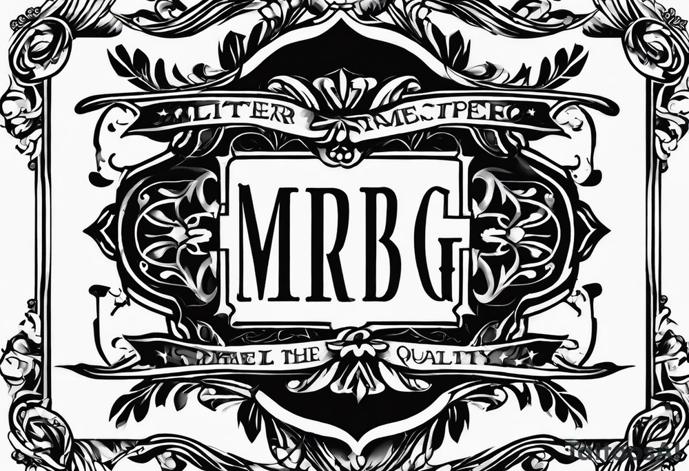 letters: "MRBG" underlined, equally separated
simple, clear, plain, unadorned, no background tattoo idea