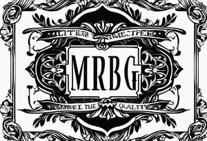 letters: "MRBG" underlined, equally separated
simple, clear, plain, unadorned, no background tattoo idea