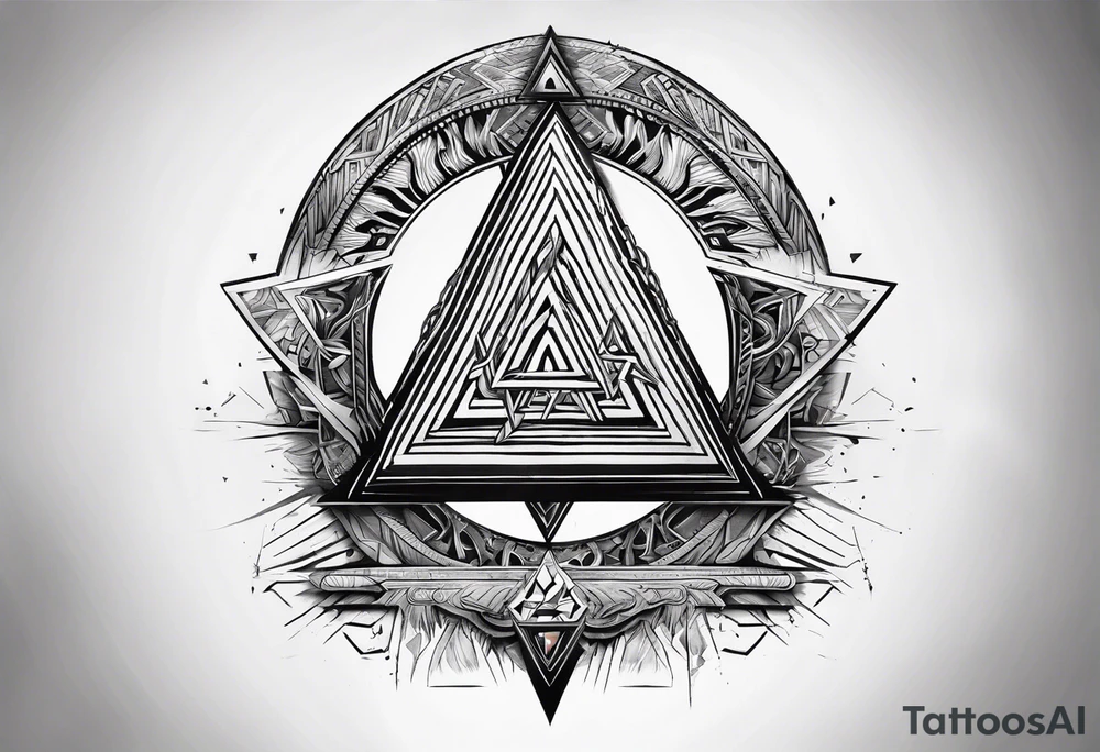 Valhalla valknut shield lightning sword tattoo idea