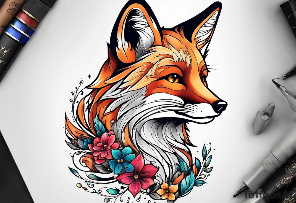 fox who look up the strars tattoo idea