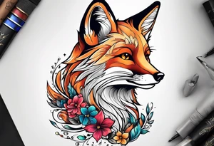 fox who look up the strars tattoo idea