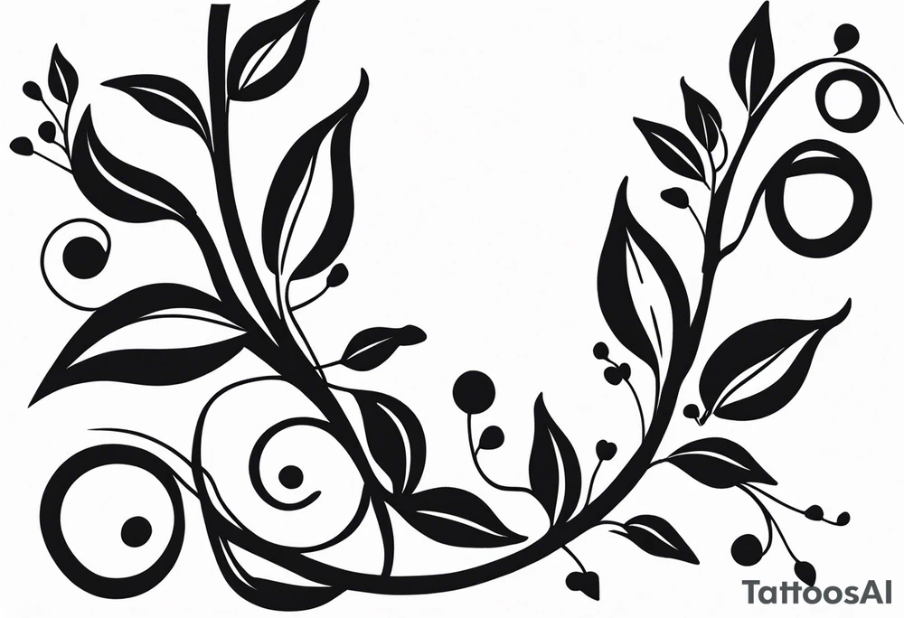 flowery vines with leaves very simple tattoo idea