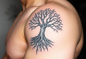 tree of life with roots tattoo idea