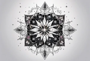 Constellation, leon, snowflake tattoo idea