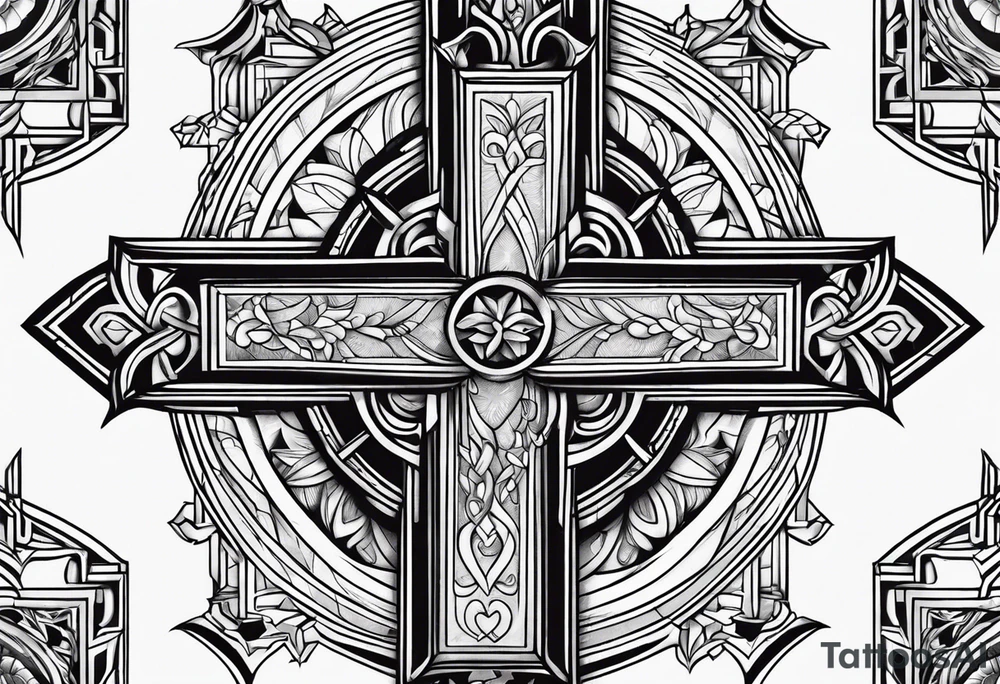 Cross and purpose tattoo idea