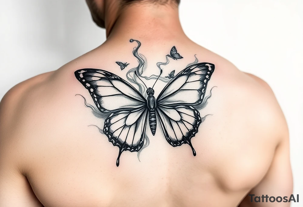 Smoke with butterfly tattoo idea