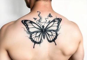 Smoke with butterfly tattoo idea