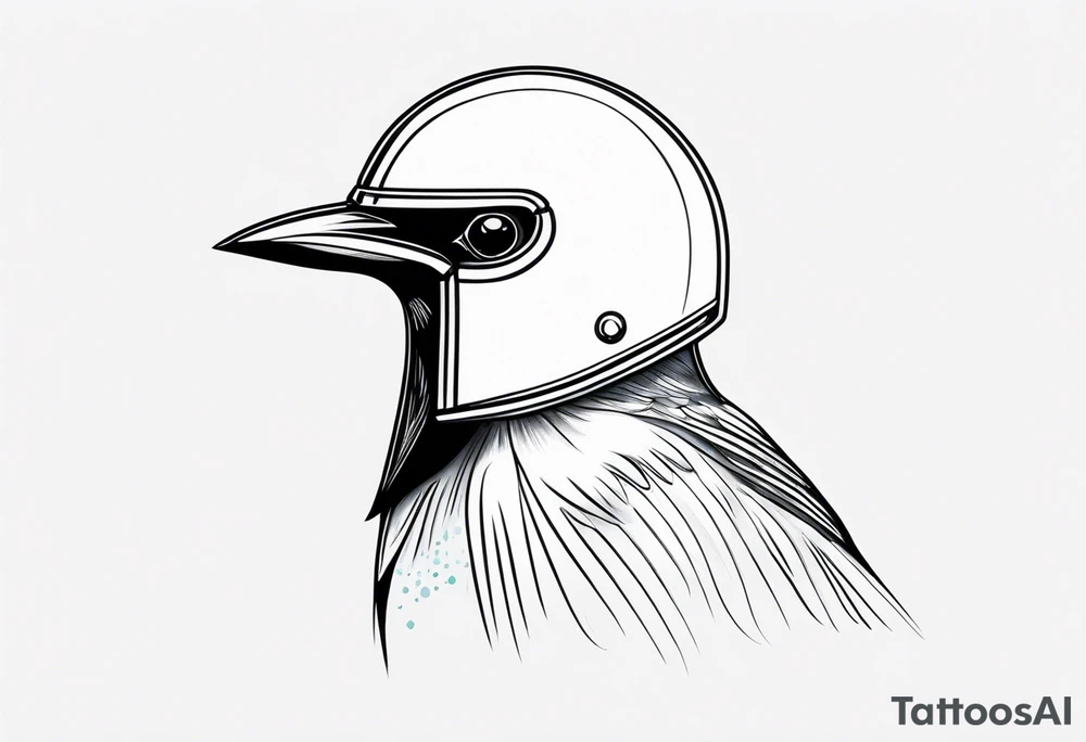 A Bird with a Helmet tattoo idea