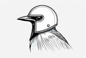 A Bird with a Helmet tattoo idea