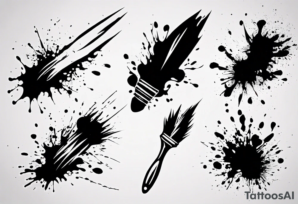 Paint brush splatter tattoo idea