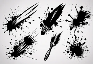 Paint brush splatter tattoo idea