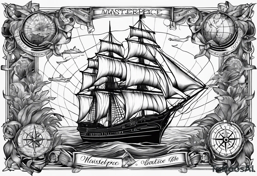 nautical map tattoo idea