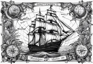 nautical map tattoo idea