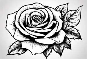 Rose flower with holly stem tattoo idea