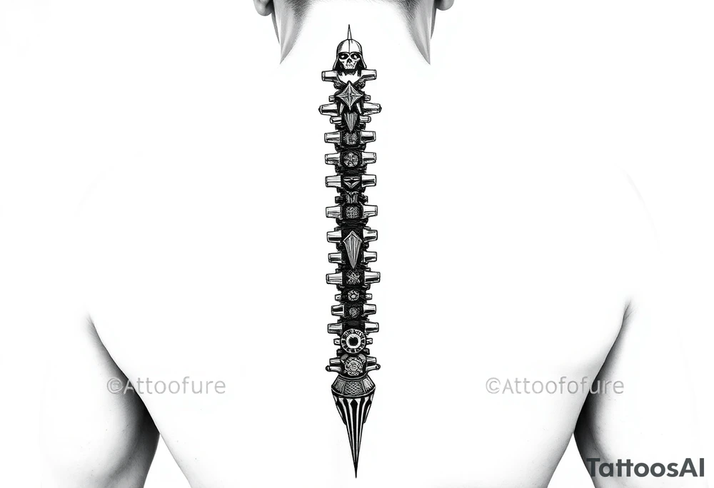 star wars theme black and white spine tattoo tattoo idea
