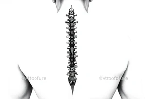 star wars theme black and white spine tattoo tattoo idea