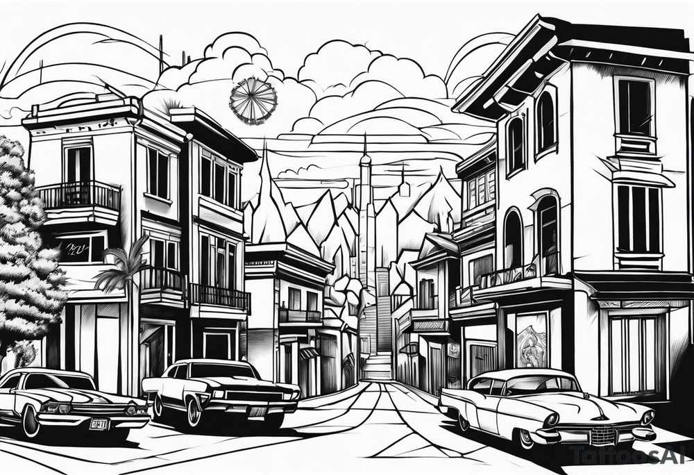 Chicano style scenary
city gangster tattoo idea