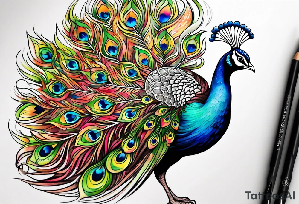 Peacock tattoo idea
