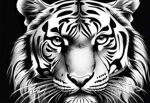 Tiger with owl eyes tattoo idea