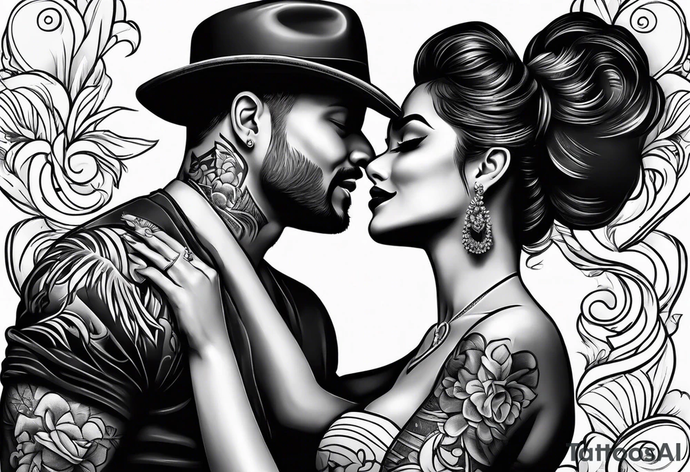 Dancing salsa couple tattoo idea