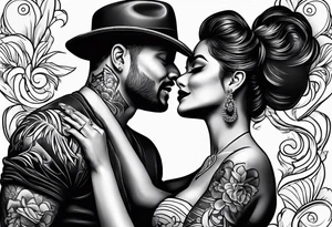 Dancing salsa couple tattoo idea