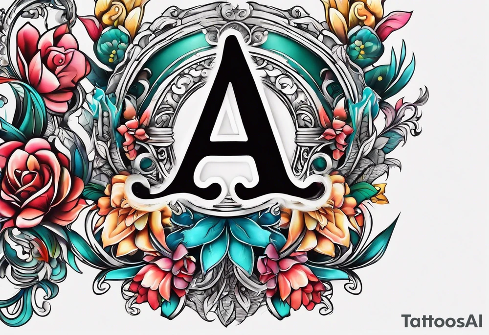 A headband with the letters A R in the middle tattoo idea