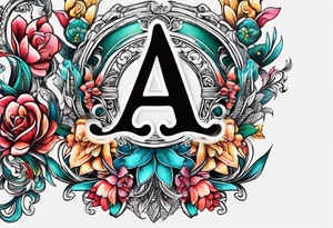 A headband with the letters A R in the middle tattoo idea
