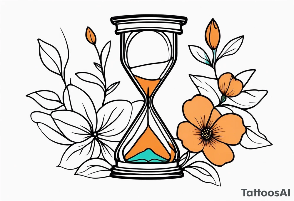 Hour glass flower tattoo idea