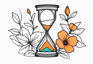 Hour glass flower tattoo idea