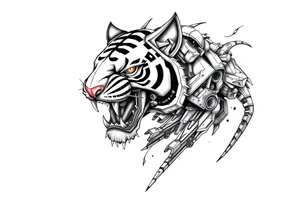 A giant mech tiger tattoo idea