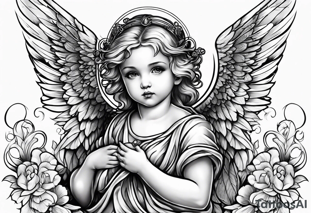 Evil baby angel tattoo idea