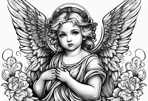 Evil baby angel tattoo idea