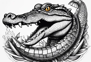 Alligator wrapped around a dagger tattoo idea