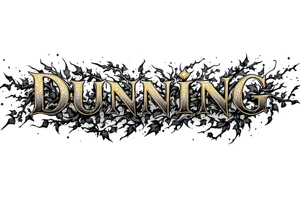 Dunning, details include bold strong font, gold highlights, theme of wealth and angels tattoo idea