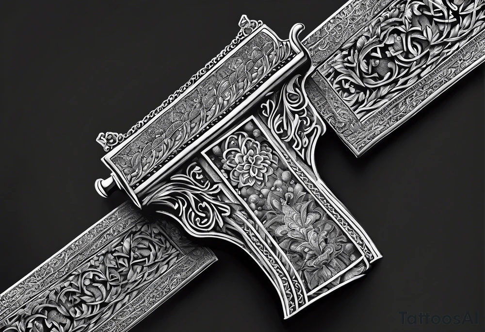 strength, small, Khachkar ,  elegant, lengthy, vishap tattoo idea