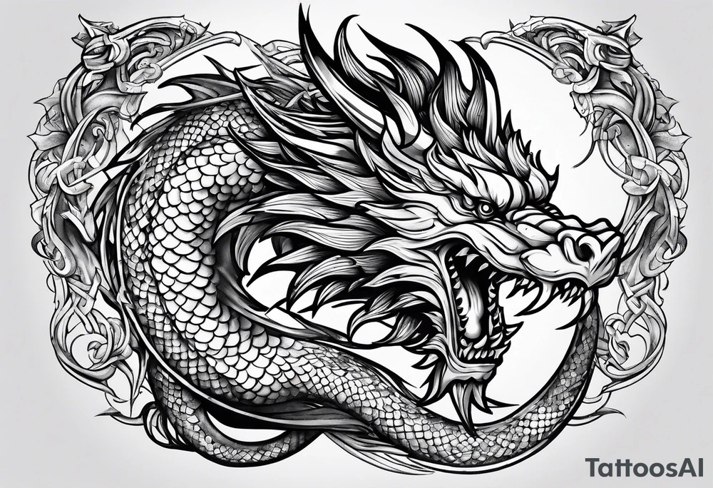 Schlängelnder Drache tattoo idea