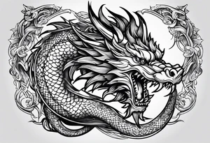 Schlängelnder Drache tattoo idea