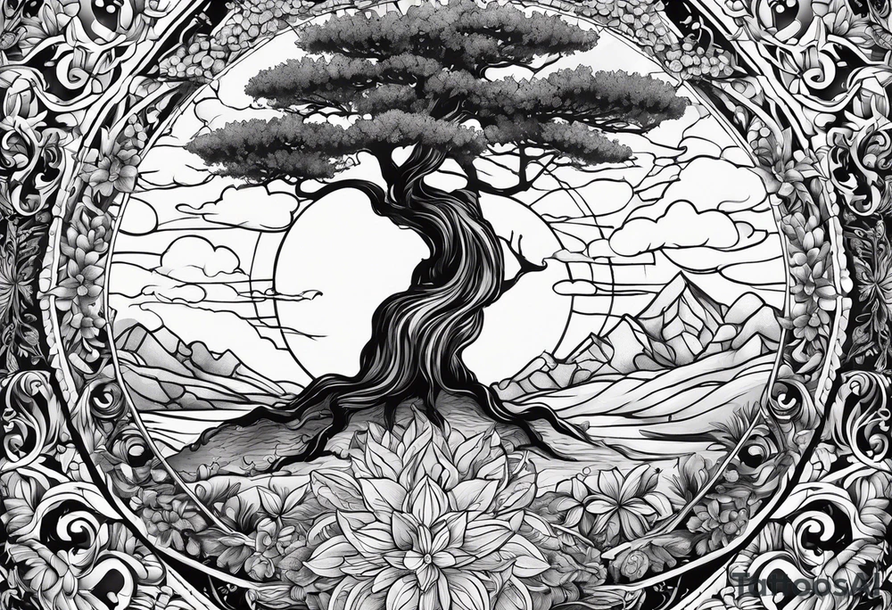 Lebensbaum mit WURZELN, Noten, Sternzeichen Waage tattoo idea