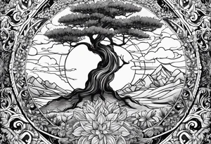 Lebensbaum mit WURZELN, Noten, Sternzeichen Waage tattoo idea