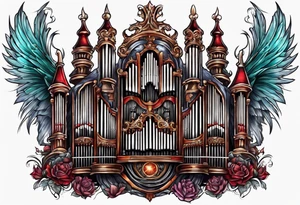 Demonic Pipe organ tattoo idea