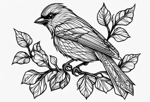 Bird oak tattoo idea