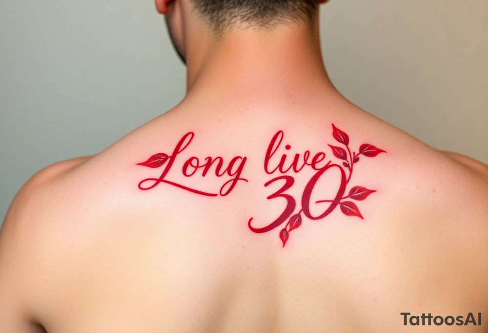 Long live 30 in red ink tattoo idea
