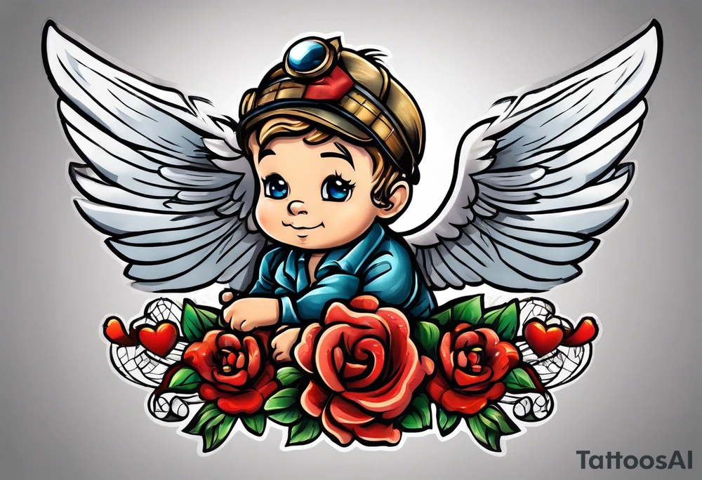 fly boy wings and a bow, cupido tattoo idea