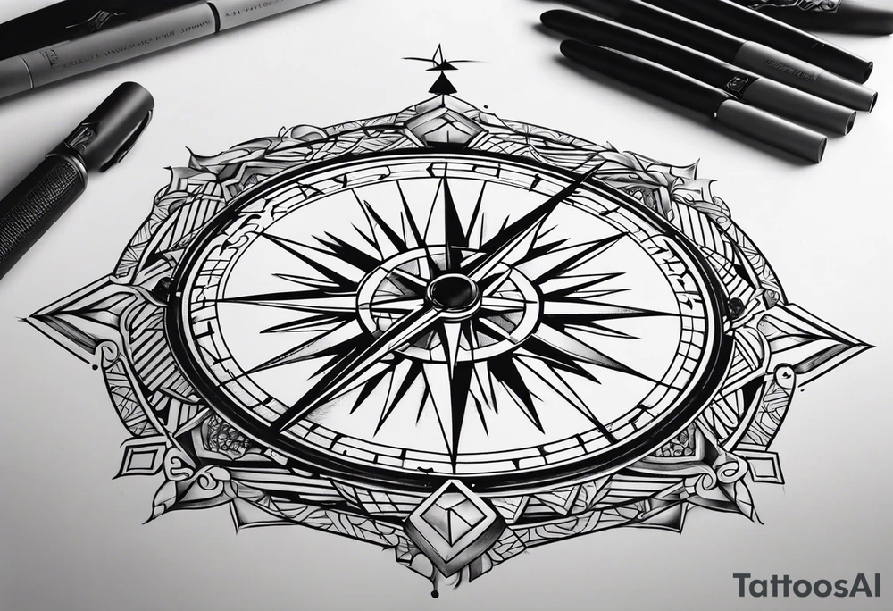 Boussole avec toute les directions tattoo idea