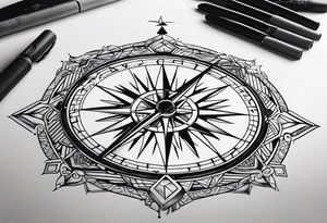Boussole avec toute les directions tattoo idea