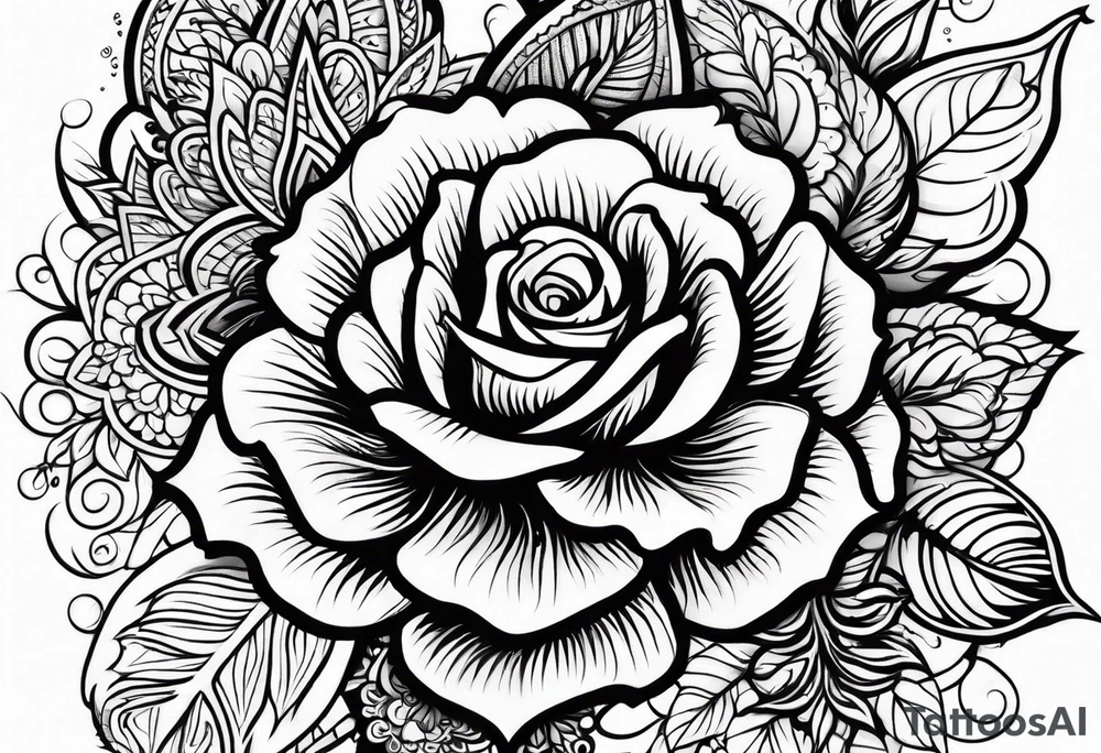 Roses and henna tattoo idea