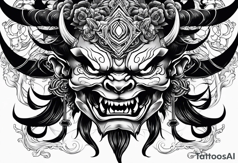 Japanese Demon tattoo idea