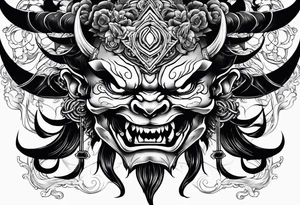 Japanese Demon tattoo idea