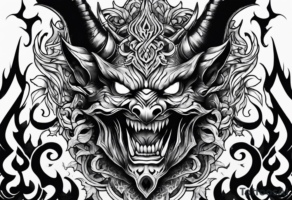 hell demon tattoo idea