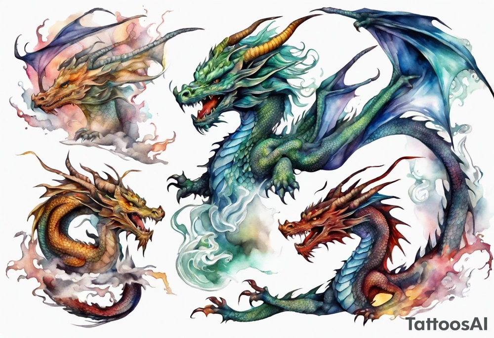 realistic mystic dragon tattoo idea